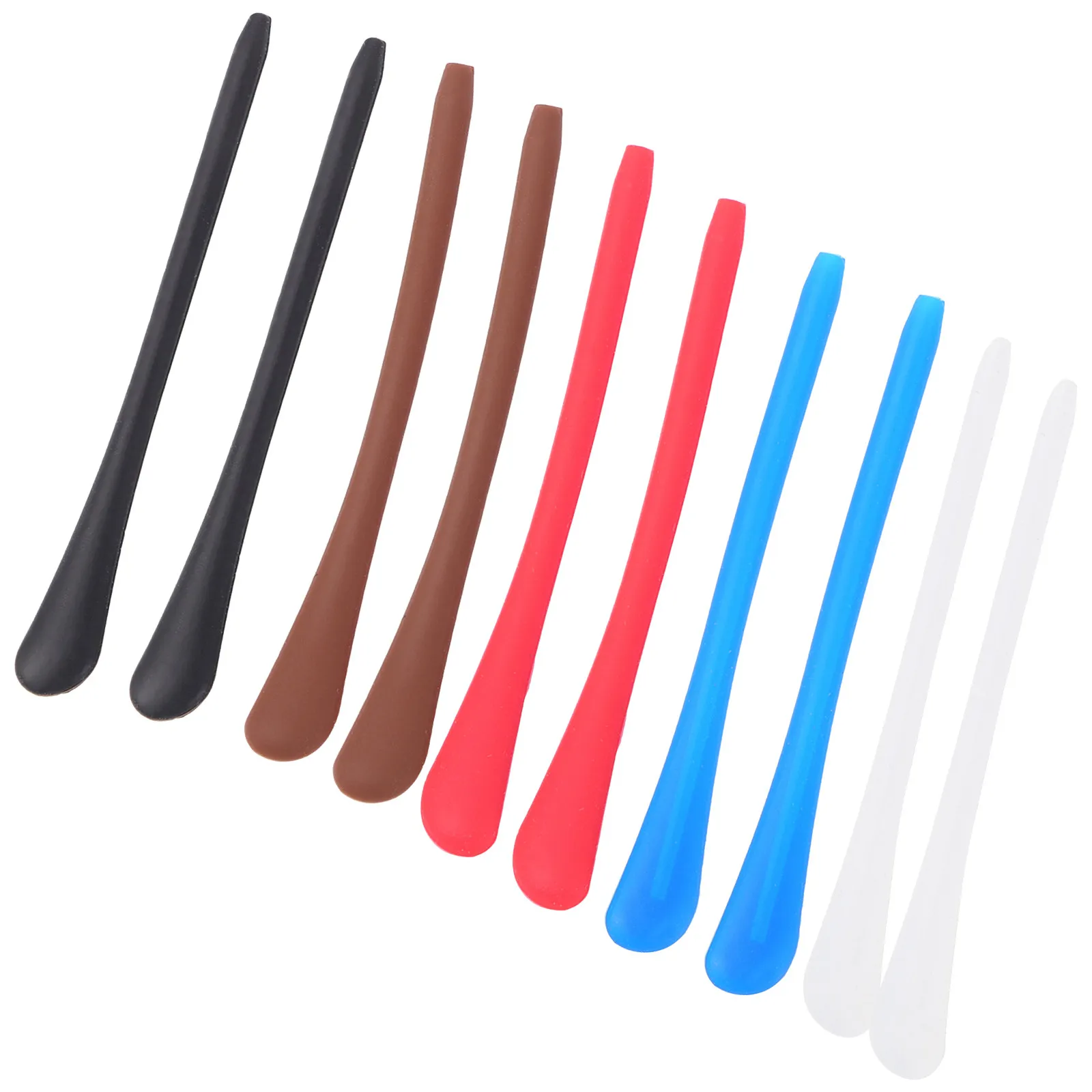 

10Pair Replacement Glasses Leg Sleeve Silicone Temple Cover Non-Slip Stretchy High Temperature Resistant Spectacle Frame Cover
