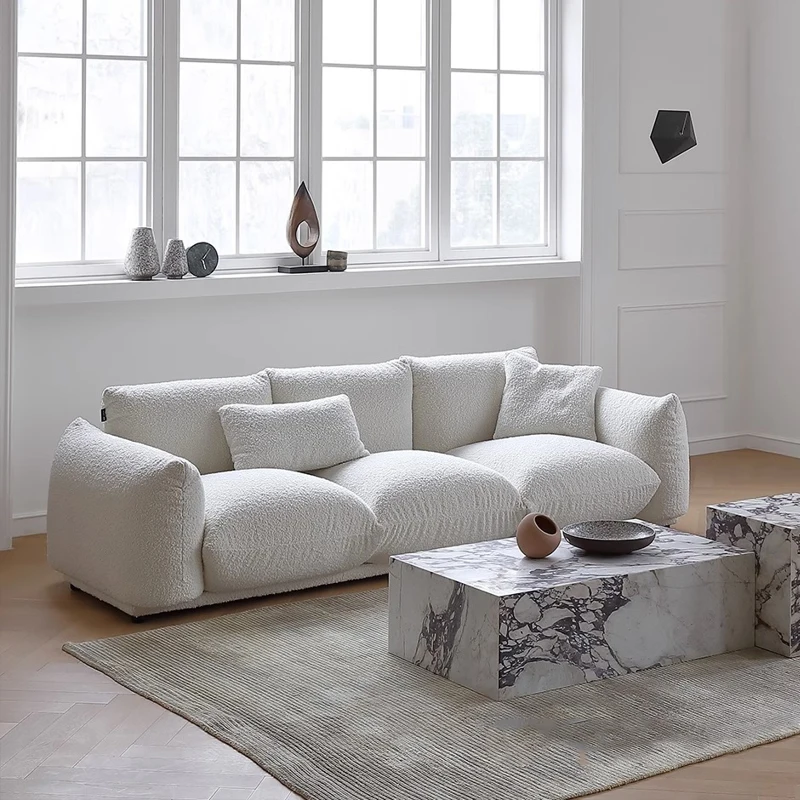 AIROW Bread Boucle 3 Seat Sofa, Living Room Sectional Couch