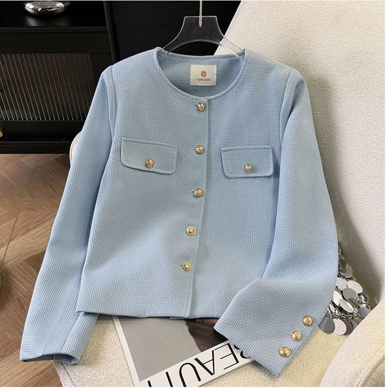 2025 nouveau automne femmes vestes Cardigan manteau coréen dame vêtements d'extérieur en vrac solide tempérament décontracté élégant dames vestes courtes