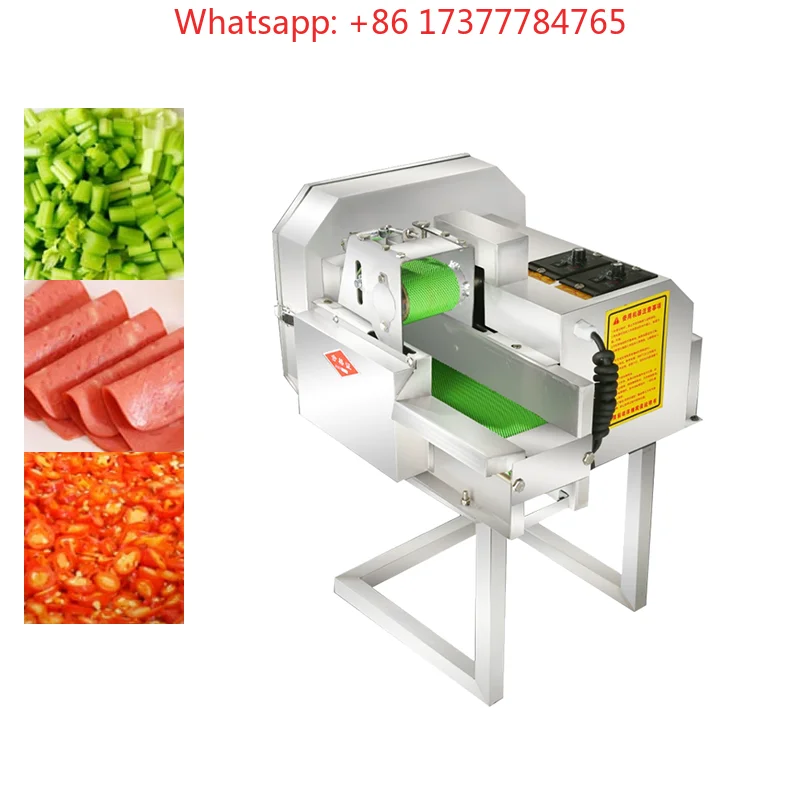 Potato Pepper Leek Green Onion Cutter, Commercial Automatic Slicer Shredder Vegetable Processing Machine