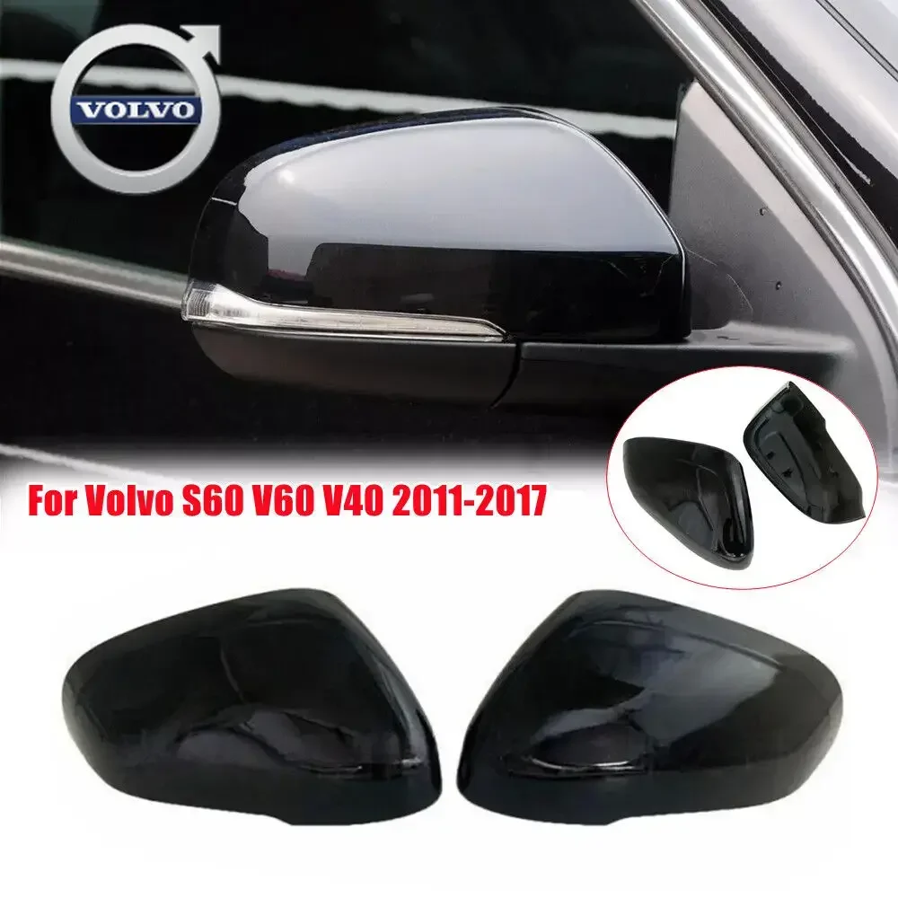 

For Volvo For Volvo S60 T5 T6 S80 V60 Car Replacement Rearview Side Mirror Cover Wing Cap Exterior Door Rear View Case Trim Blac