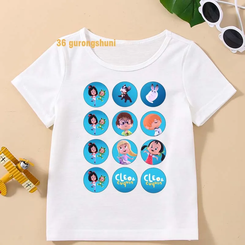 Boy T Shirt For Girls Tops Cleo Cuquin Graphic Tee t shirts Familia Telerin Children clothing Kids Clothes Girl 8 To 12 t-shirts