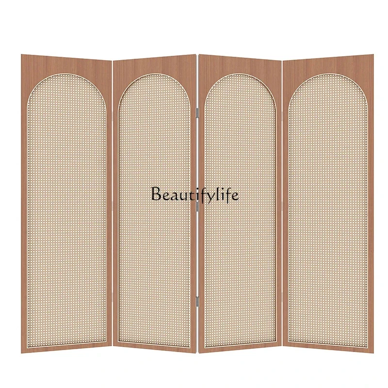 

3Nordic modern rattan screen living room bedroom solid wood home entry blocking partition