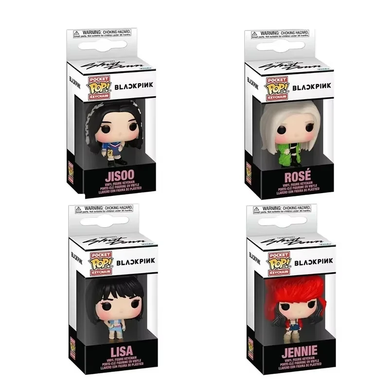 Funko Pop BLACKPINK Girl Team Event Rose Jennie Lisa Jisoo Key Ring Pendant Vocal Concert Action Figures Collection Model