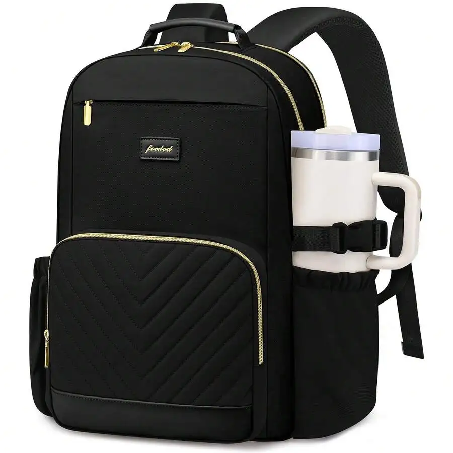 Laptop Backpack For Women Bookbag: 15.6 Inch Work School Backpacks With Pouch Pocket For Large Capacity Cup & USB College Book B