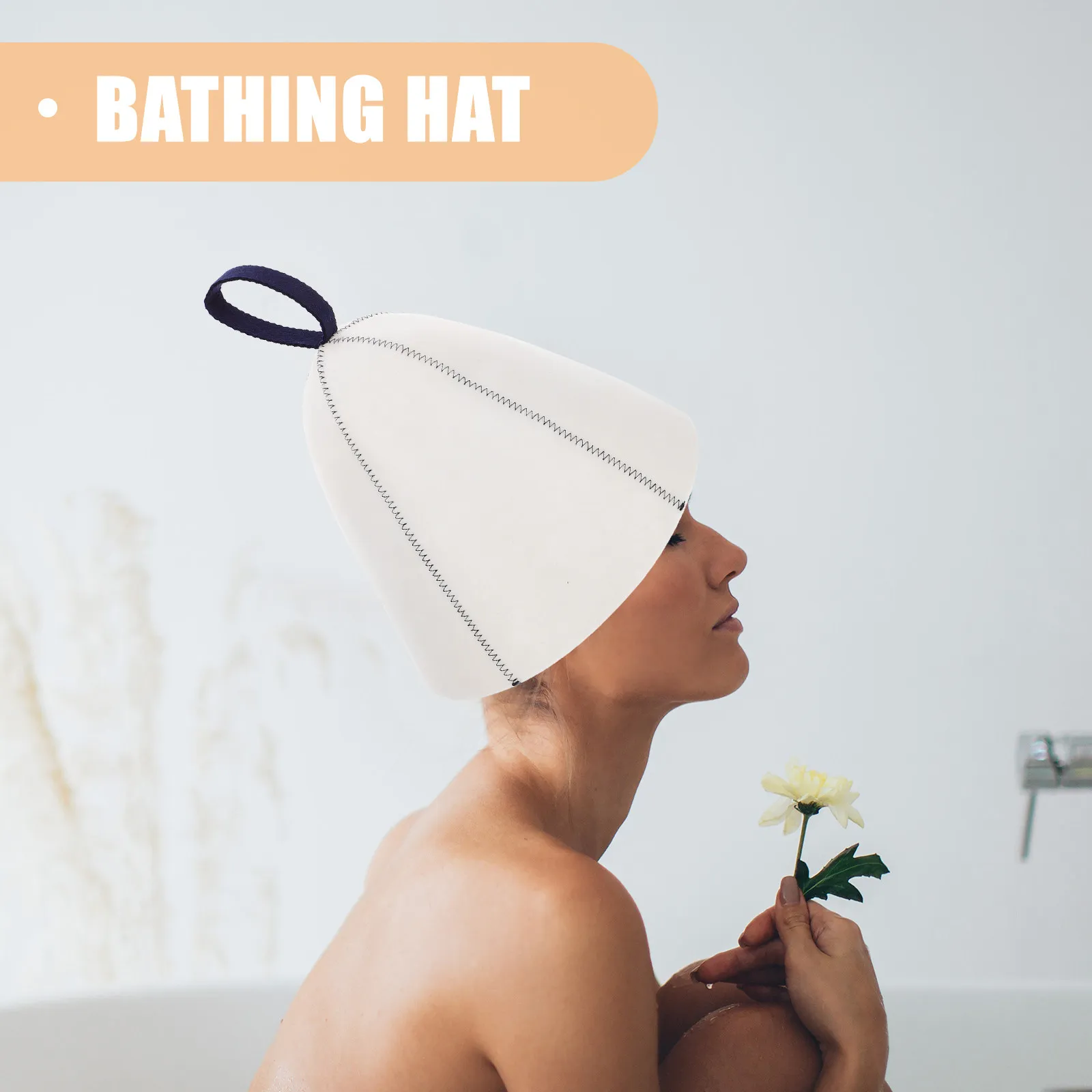 1Set Felt Sauna Hat Glove Mat Set Breathable Hair Protection Sauna Cap Bathing Accessories Women Shower Caps Women Shower Caps