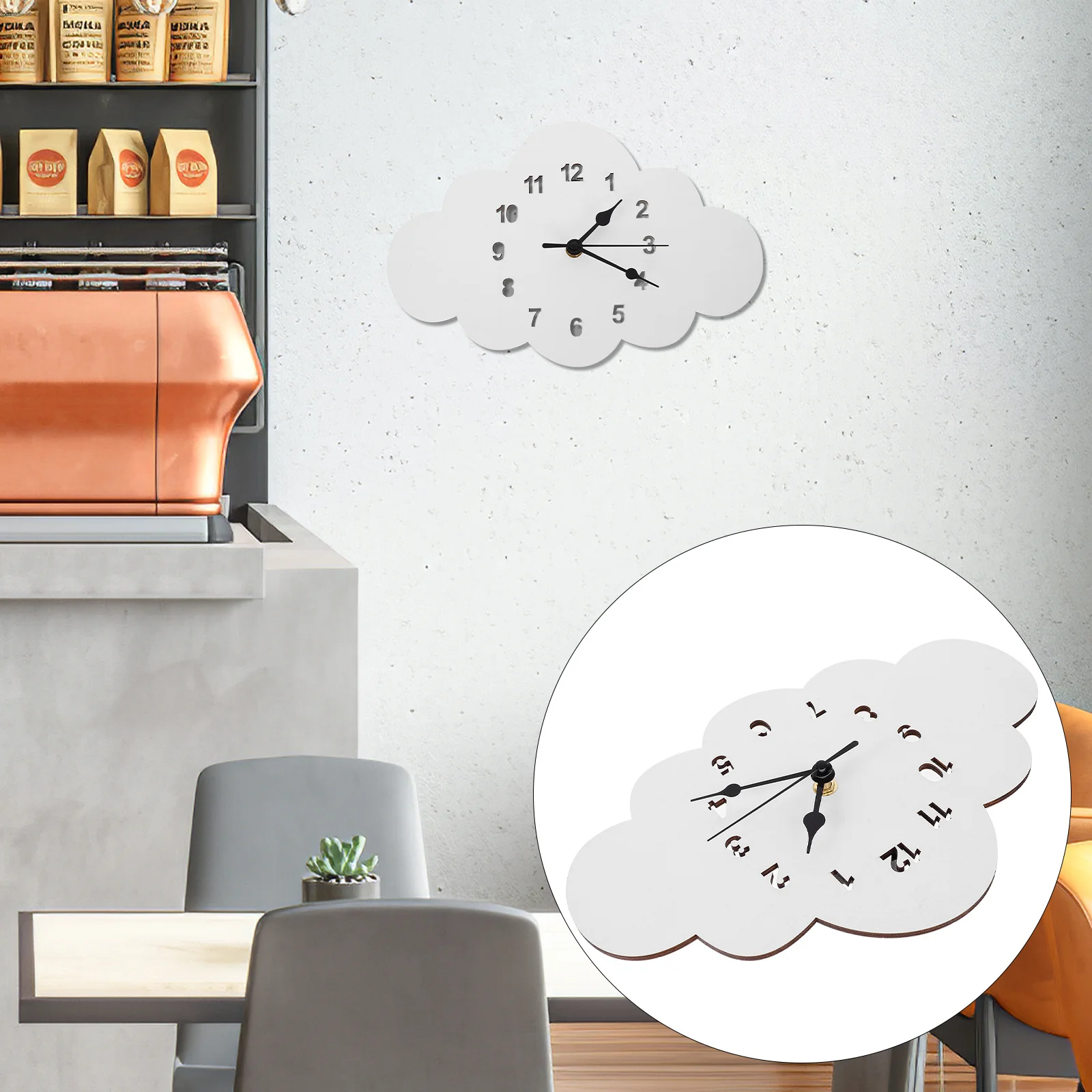 

Wooden Wall Clock Cloud Shaped Silent Movement Cartoon Clock Decor for Bedroom Living Room Nordic Style Home Decor Mute