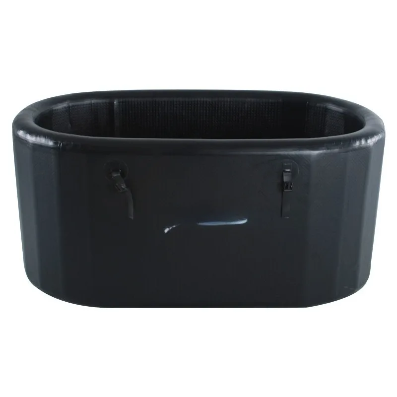 Black brushed inflatable jacuzzi can store fitness tub Indoor cold therapy ice bath Brushed ice tub