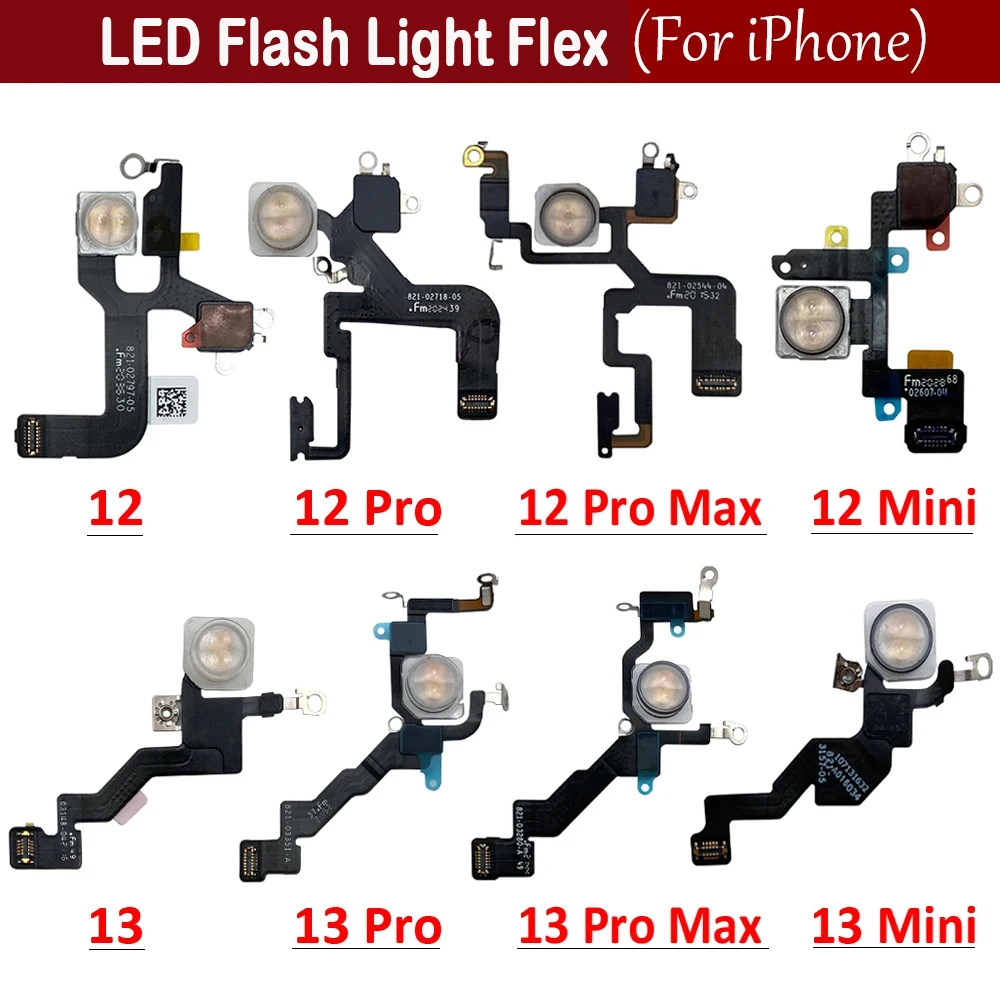 New LED Flash Light Sensor Flex Cable For iPhone 12 13 14 15 Pro Max Mini Proximity Distance Ambient Repair Parts