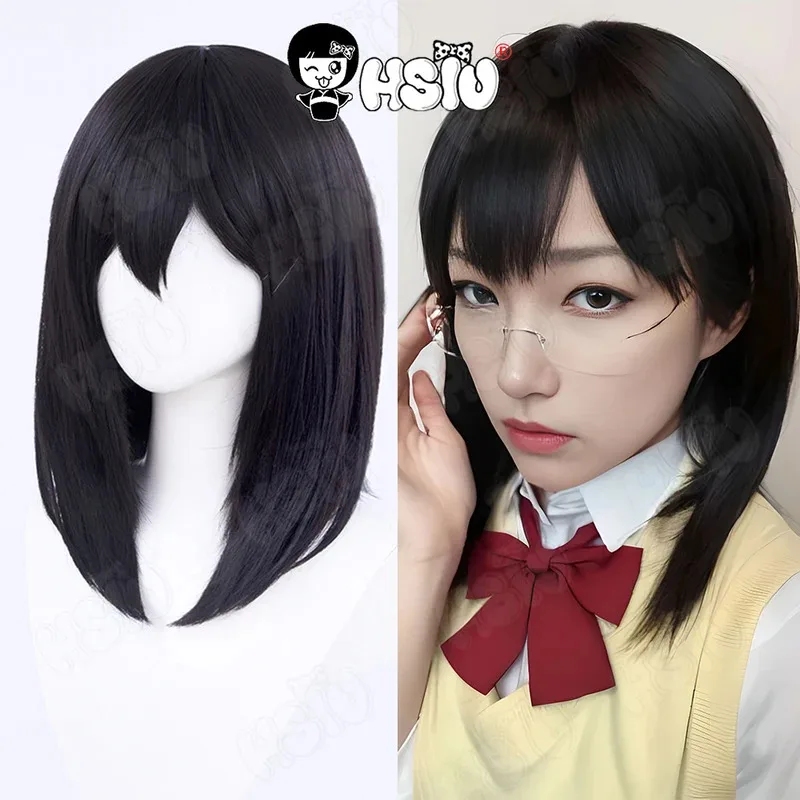 

Shimizu kiyoko Cosplay Wig Anime haikyuu cosplay Wig HSIU 45cm Black Long hair Synthetic Wig+ Wig Cap haikyuu cosplay