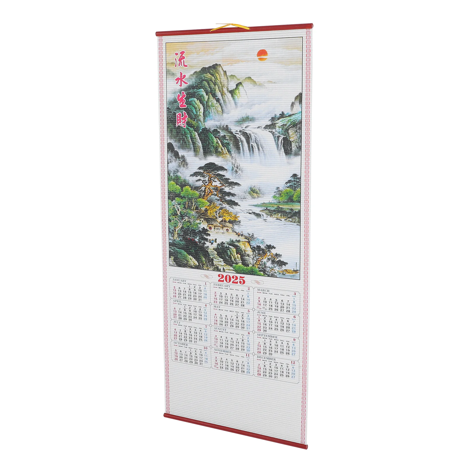 

Imitation Rattan Hanging Scroll Calendar 2025 Snake Year Lunar Monthly Planner Wall Clear Printed Paper Design Household