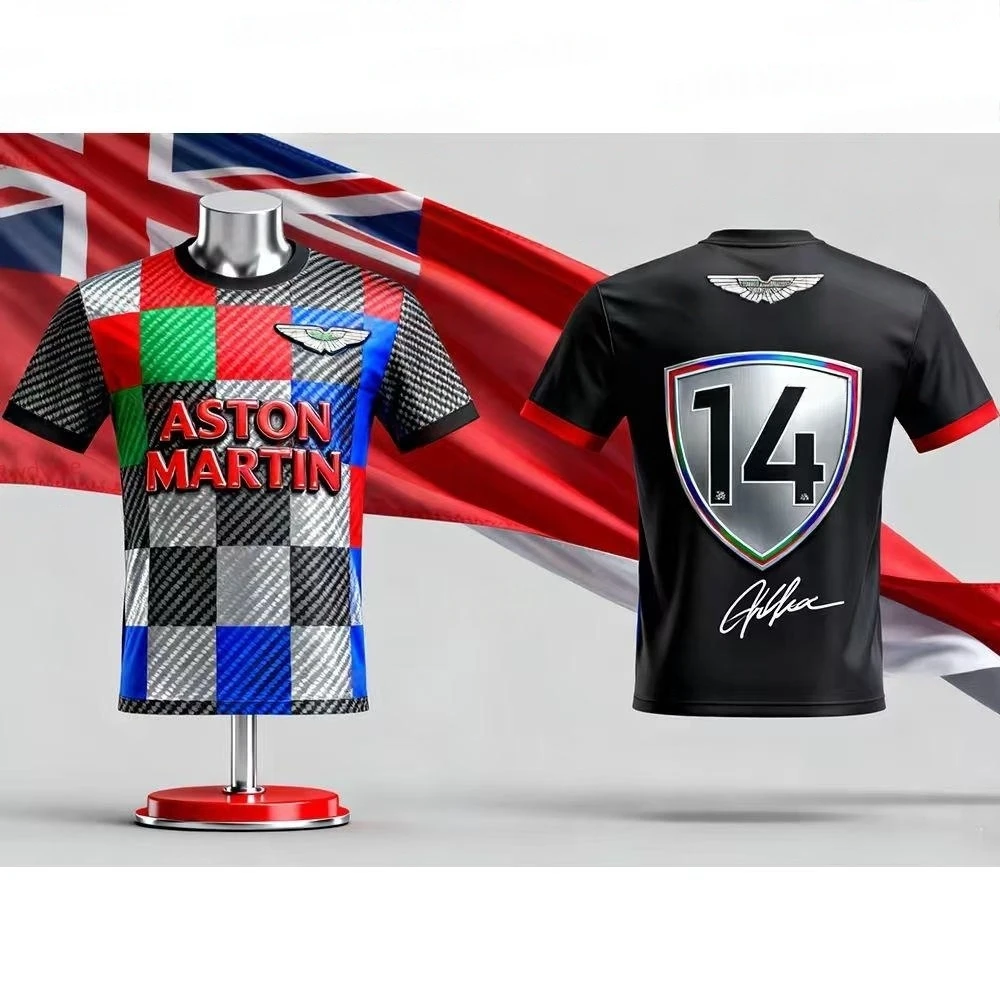 

Aston Martin T-shirt Spanish Racers Fernando Alonso 14 T shirt Motorcycle Quick-drying Short-sleeved Sportswear Special Jersey