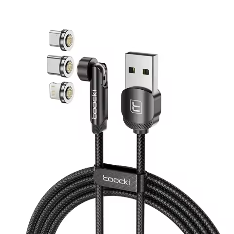 Toocki 540 Rotate Magnetic USB Type C Cable For iPhone 12 X Xiaomi Fast Charger Micro USB Type-C Magnet Charging Cable Data Wire