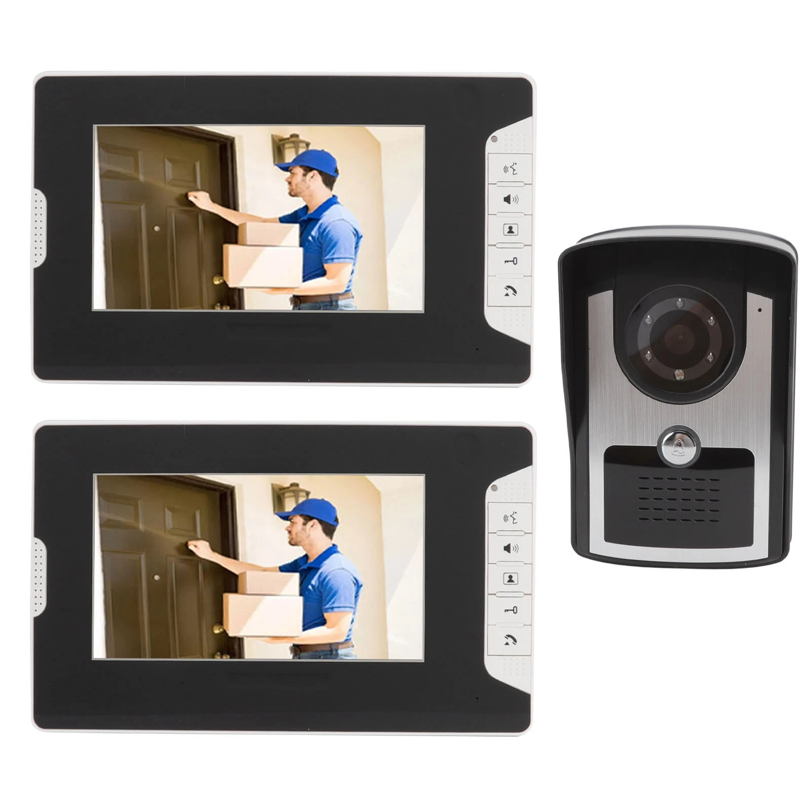 Video Intercom Doorbell Intercom System Visual Doorbell High Definition ABS Aluminum Acrylic Dual Monitor LCD Screen for Home