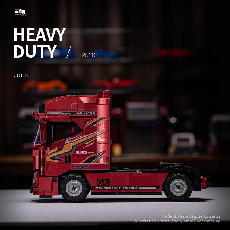 DIY ヨーロッパトラック トラクター 組み立てブロックキット - 頑丈な組み立て玩具、男の子の誕生日/パーティーギフト、車用コレクタブルモデル F