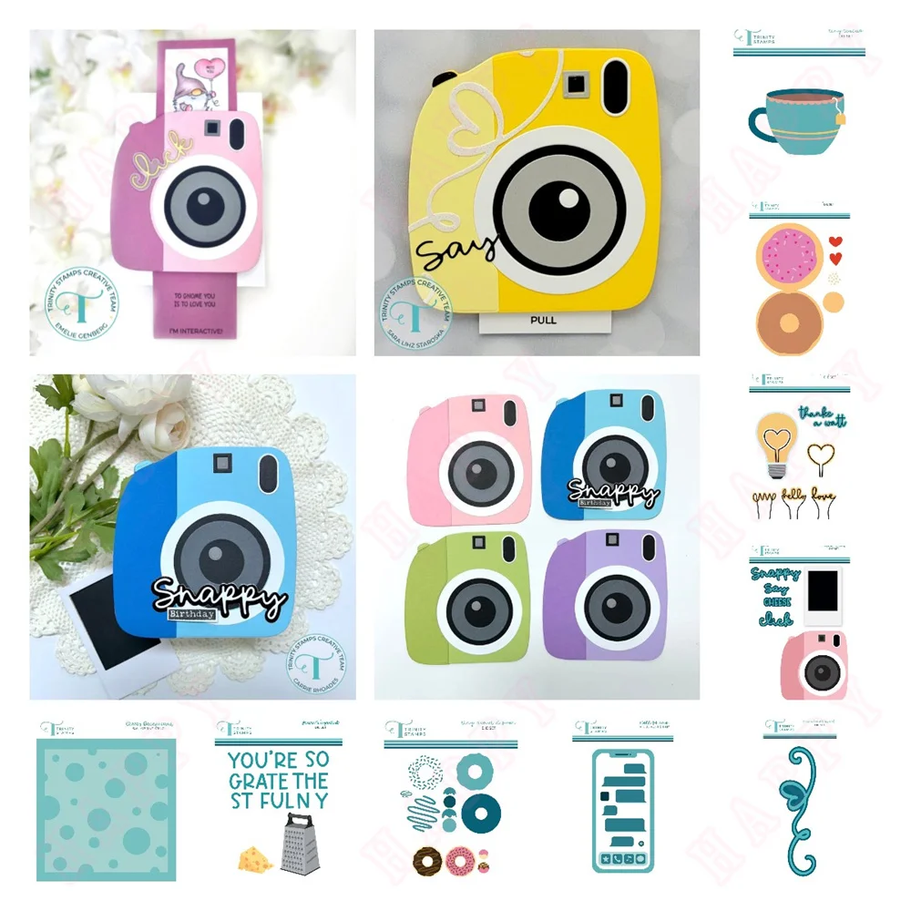 

Instant Camera Die Metal Cutting Dies Scrapbook Diary Decoration Embossing Template DIY Make Card Album Speech Bubbles Tiny Die