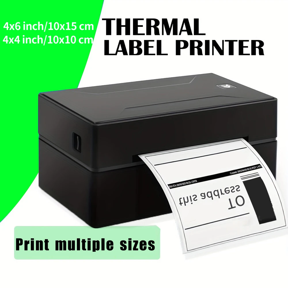 Portable Thermal Printer D100 Black Bluetooth HD Printer 4X6inch Shipping Printing Compatible With iPhone Android Mac Window