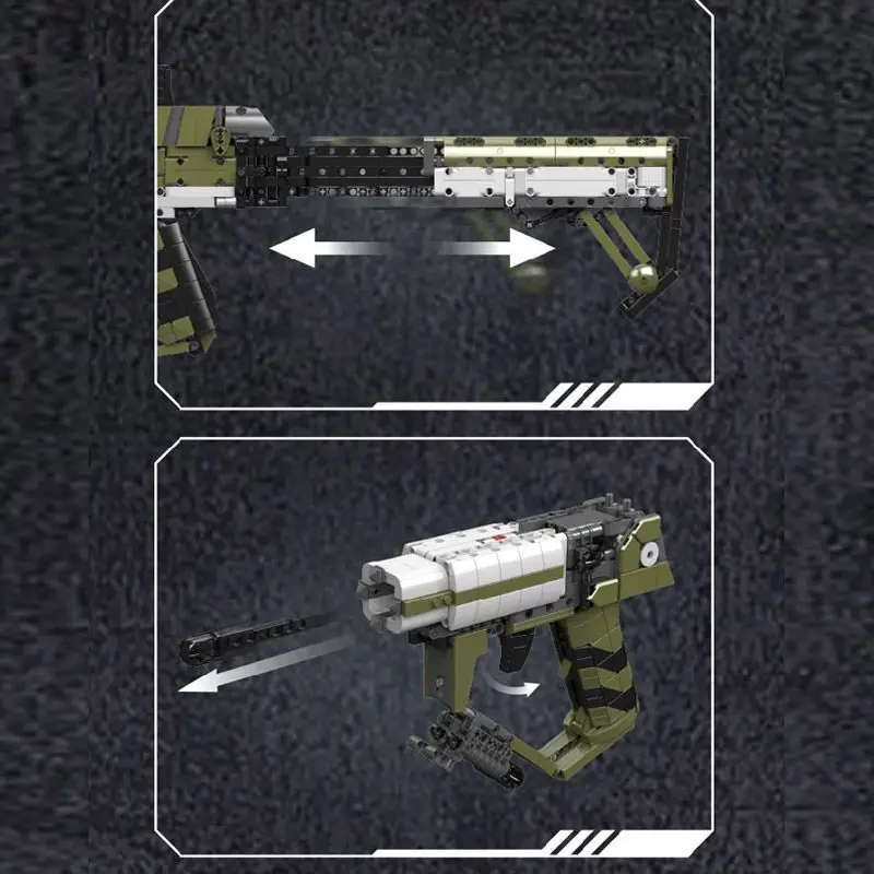 2848 elementów Mould King yuxing14032 Militarny Bronno-Zbrojny Zestaw Klocków do Budowania Broni GunDY-01 Karabin Szturmowy, zabawka do składania dla chłopców, prezent