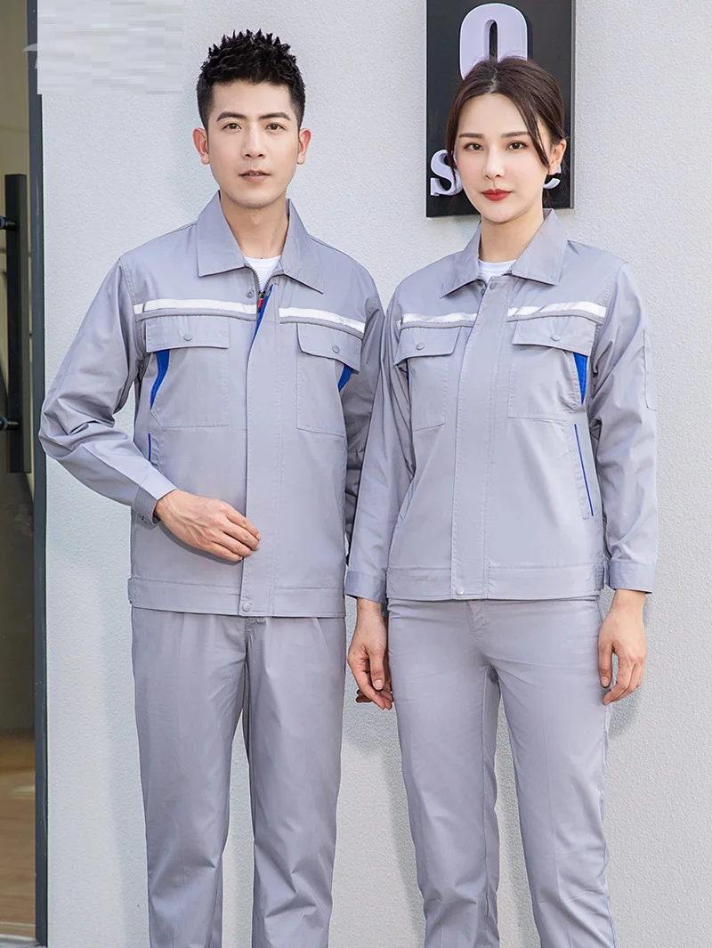 

Summer work clothing Work Uniforms Set for Men Women Mechanic Construction Long Sleeve Safety Clothes(Jacket&Pants) Hi vis suits