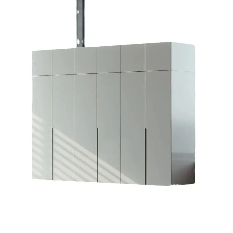 

All solid wood oak wardrobe home bedroom modern simple white swing door large wardrobe assembled children's large cabinet