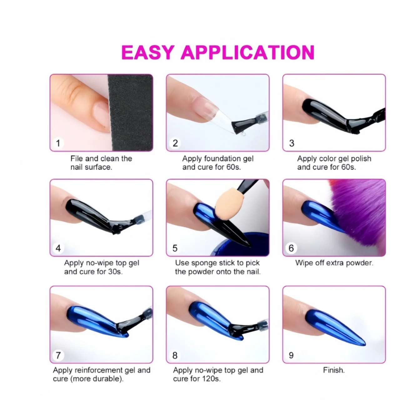 6 صناديق من مسحوق أظافر أورورا مطلي بالكروم لمسح الأظافر، ديكور فني لامع، طراز جديد - يمكن أن يكون DIY بحرية، مناسب لـ #5