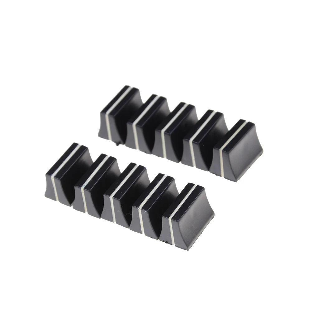 Quality 10pcs Black Slide Potentiometer Mixer Fader Knob 19mmLx12mmW for 4mm Shaft WF Switch Cap