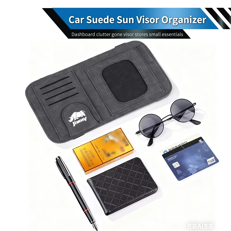 Car Visor Storage Bag Sunglasses Clip Card Holder Organizer Accessories For Suzuki Jimny Swift Grand Vitara Ignis DZire Alto Bal