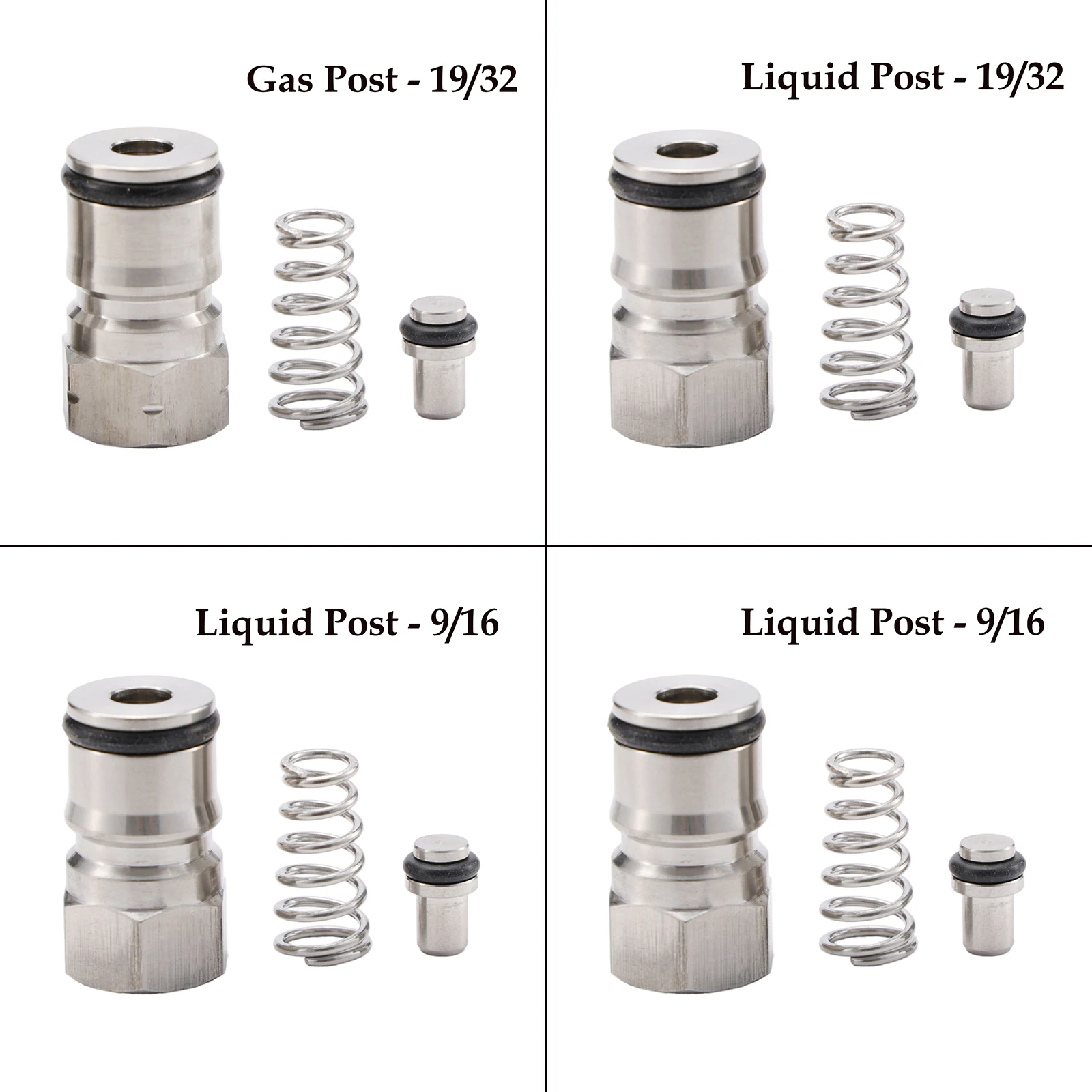 Cornelius Type keg Ball Lock Post & Poppet Female Thread Gas + liquid 19/32