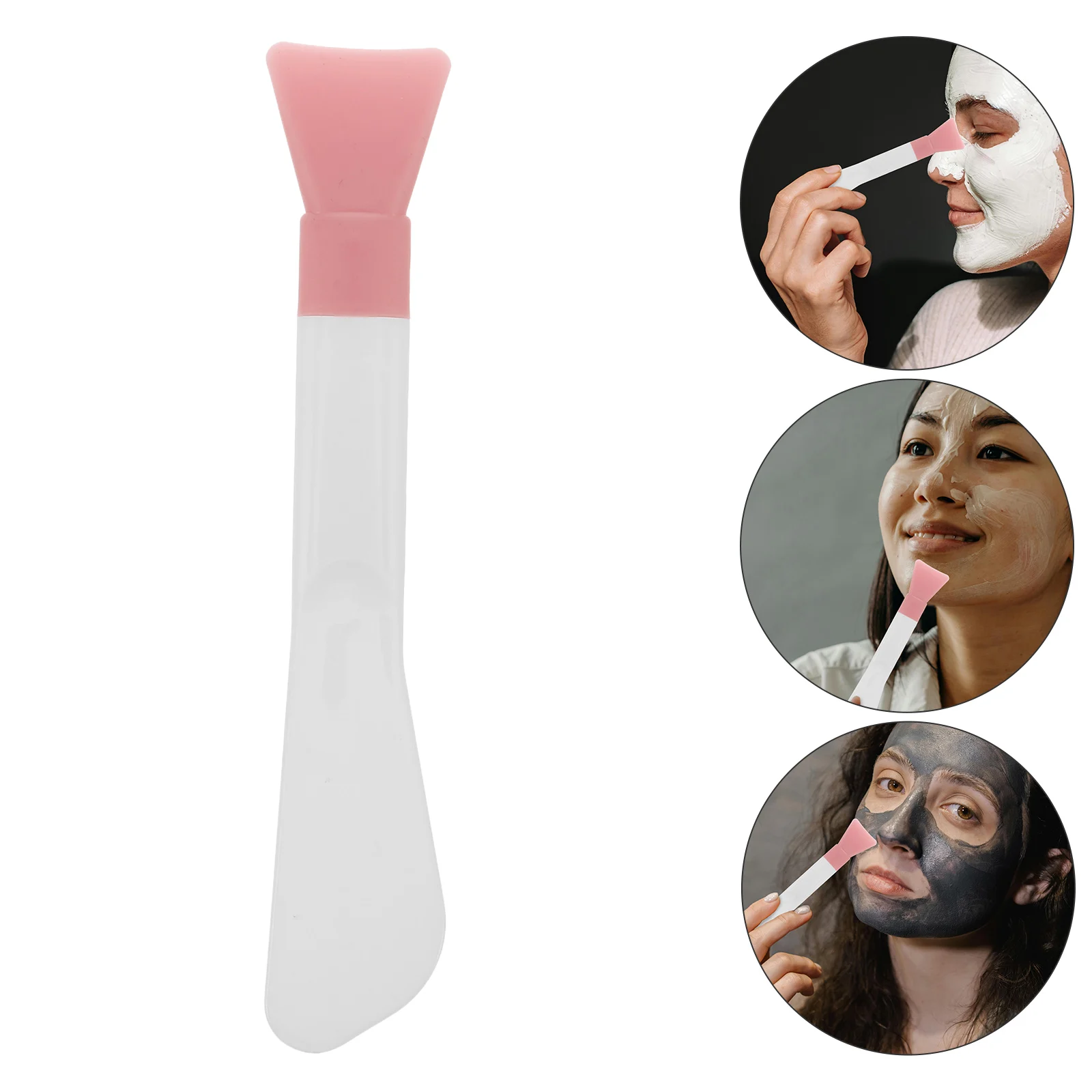 Cepillo de máscara de silicona, aplicador de crema facial de doble cabeza, espátulas de belleza, herramienta de arcilla, accesorios de maquillaje para el cuidado de la piel