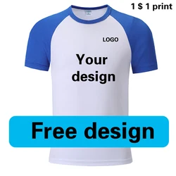 Raglan Sleeve Customization Print T Shirt Logo Summer For Men Women Quick Drying Running Sports Diy Photo Team Advertisement Top