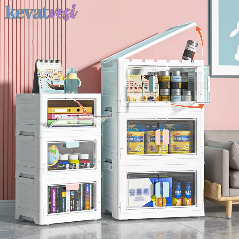 

Large Capacity Storage Box Foldable Plastic Clothes Toy Storage Bin Doll Storage Container Wardrobe Organizer for Home