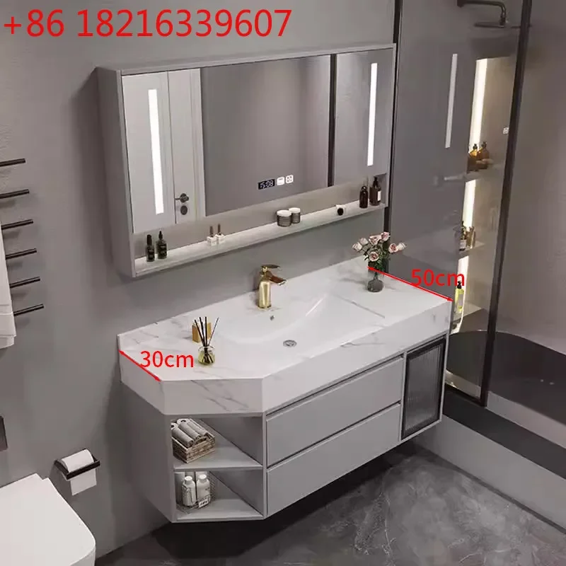 TAO Waterproof custom-shaped beveled corner narrow side bathroom cabinet combination ceramic integrated bathroom room