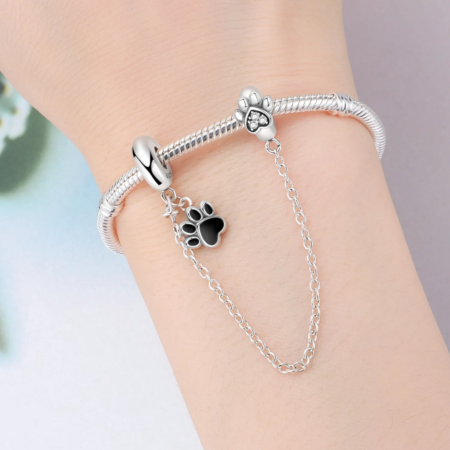 925 Sterling Silber Zirkon Pfirsichherz Ewiger Schmetterling Sicherheitskette Passend für Original-Armband DIY Schmuck-Befestigungs-Charm 2026 – Detail 37