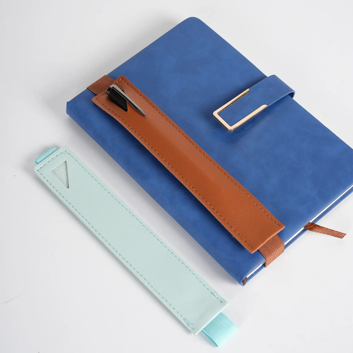 1pc Elastic Notebook Band Holders Adjustable Pen Sleeve Pouch PU Leather Adjustable Pencil Holder Straps for Notebook Planners B image 2