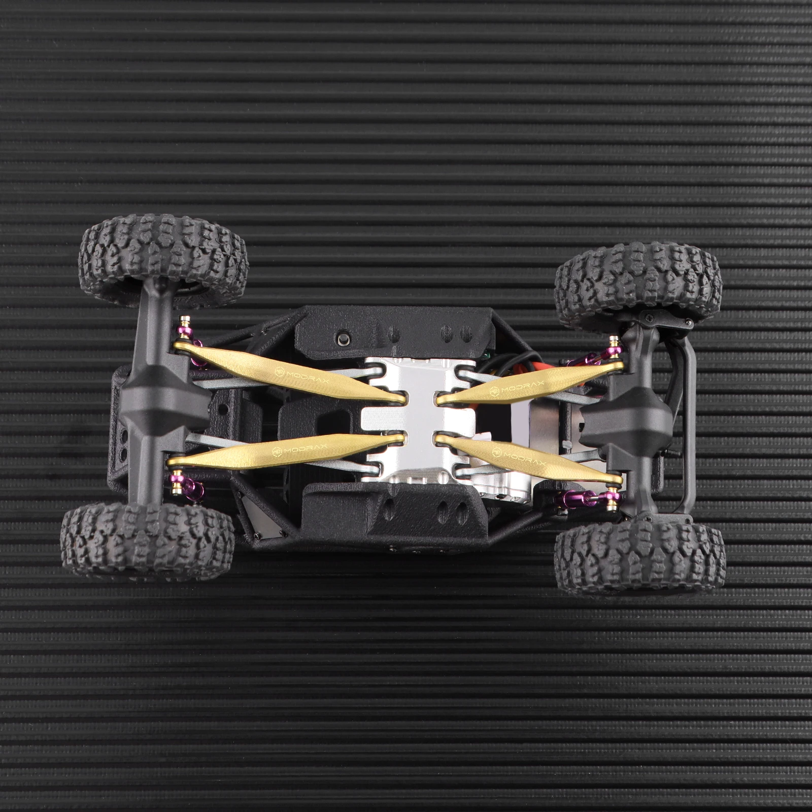 ModRax LCG Weights Chassis Links for Axial 1/30 SCX30, Brass Lower & Aluminum Upper Links with High Clearance Bent Design