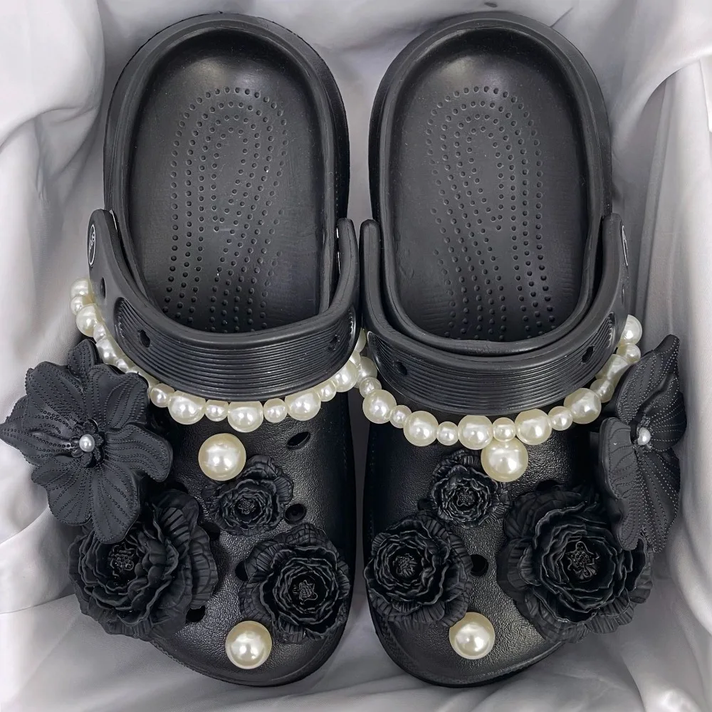 

PVC Material Shoe Charms Set New Style Bouquet Design 3D Shoes Decorations DIY Accessories Bone White Hole Shoe Buckle