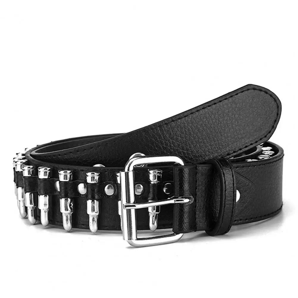 Adjustable Body Belt Punk Rock Belt Rivet Decor Unisex Punk Style Belt Wide Adjustable Faux Leather Waistband for Jeans Pants