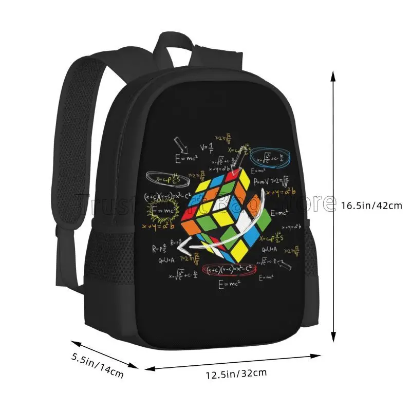 Mochila de viaje Math Rubiks Rubix Cube Caps para niños y niñas, mochila escolar ligera resistente al agua, Picnic de viaje