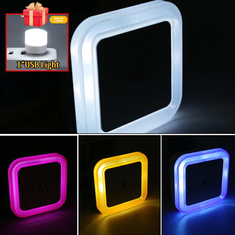 LED Night Ligh Wireless Sensor Light EU Plug Mini Square Night Lights For Baby Children Living Room Bedroom Corridor Lamp