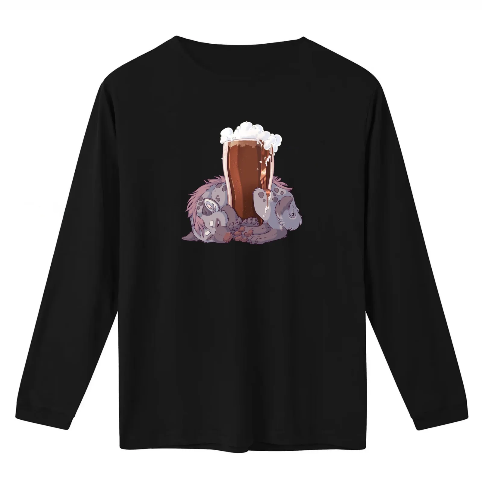 [Yeen Beer] Brown Pint T-Shirt Summer Casual Cotton Tee Oversized Streetwear Tops Vintage Graphic Print Unisex Men Women