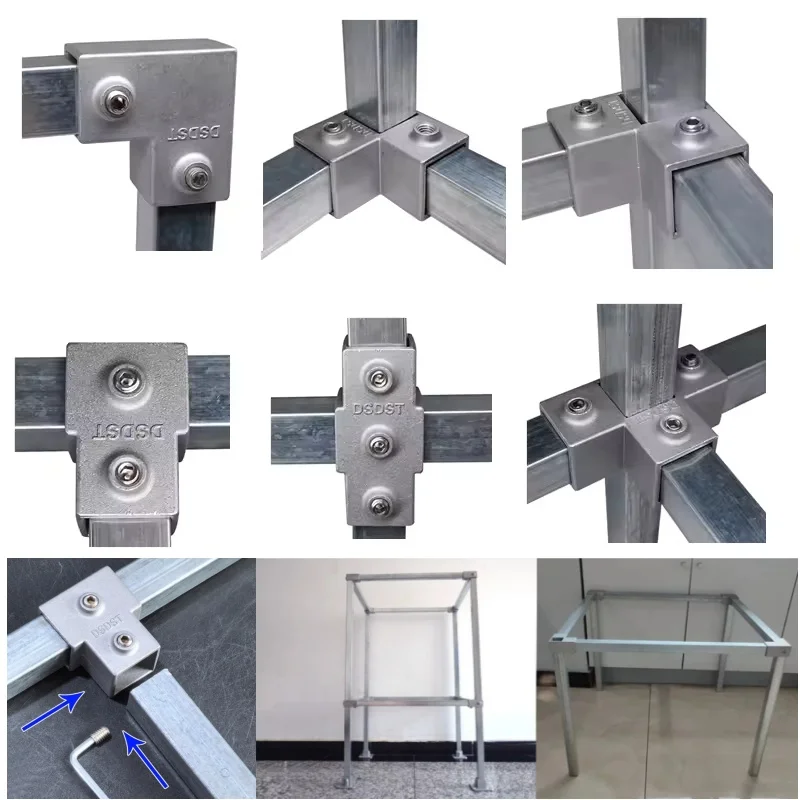 OD 25x25mm Square Tube Connection Piece Aluminum Alloy Elbow Three-way Square Pipe Fixed Joint Storage Rack pipe fitting joint