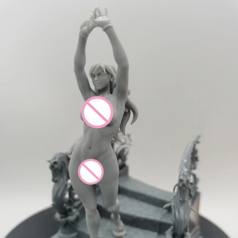 Resin Figure Fantasy 1/24 Scale 103mm Total Height Naked Girl Miniatures Assemble Model Kit Unassembled Unpainted Statuette Toys