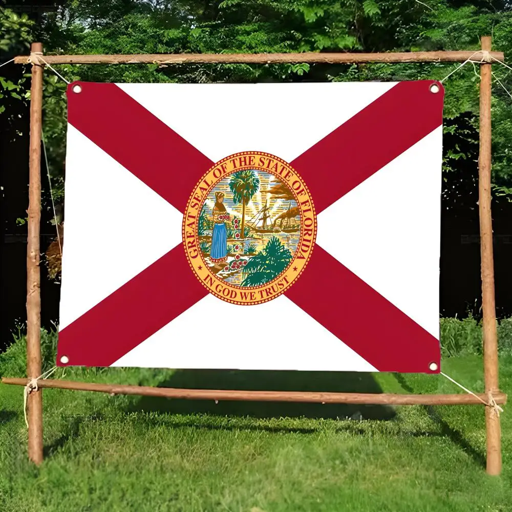 state charm pendant F-Florida Flags Borderless four-ring ornament indoor outdoor decoration effortless to hang