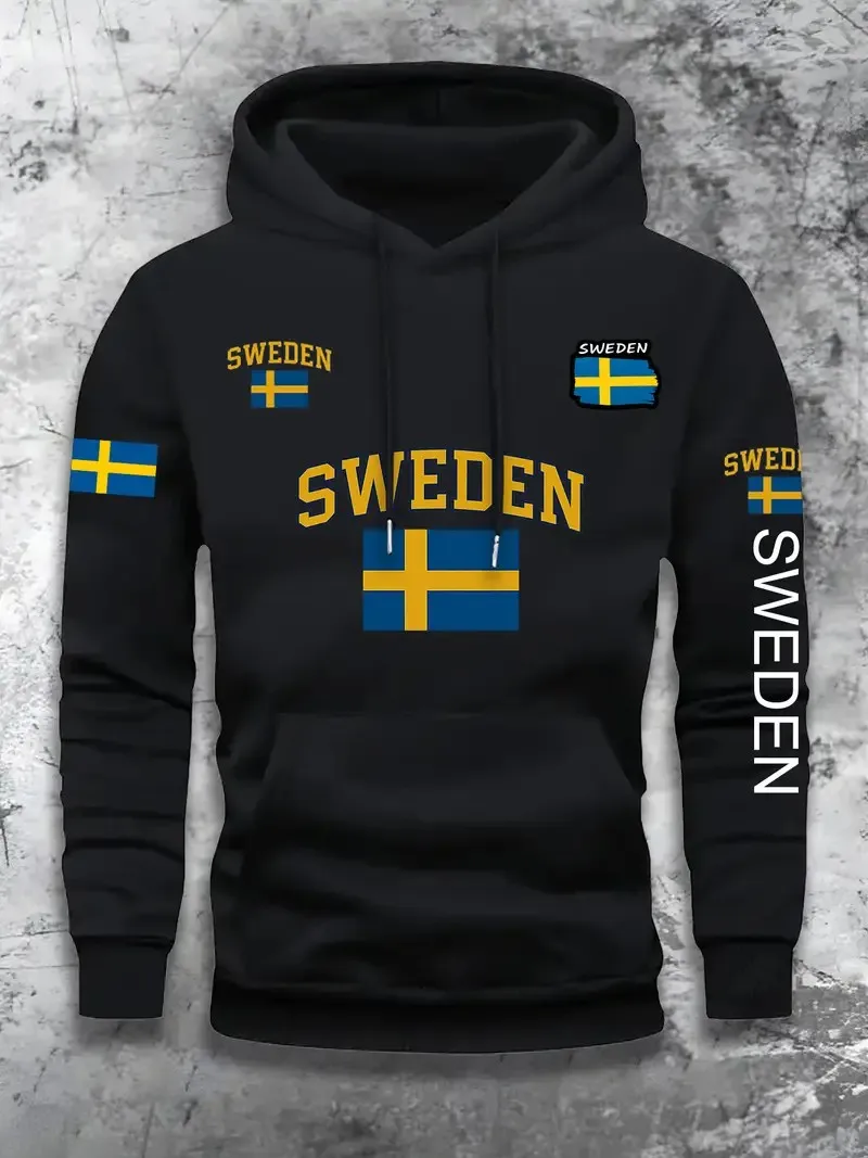 The new men's hoodie for Spring and Autumn 2025 features a casual fashionable and comfortable 3D letter pattern print