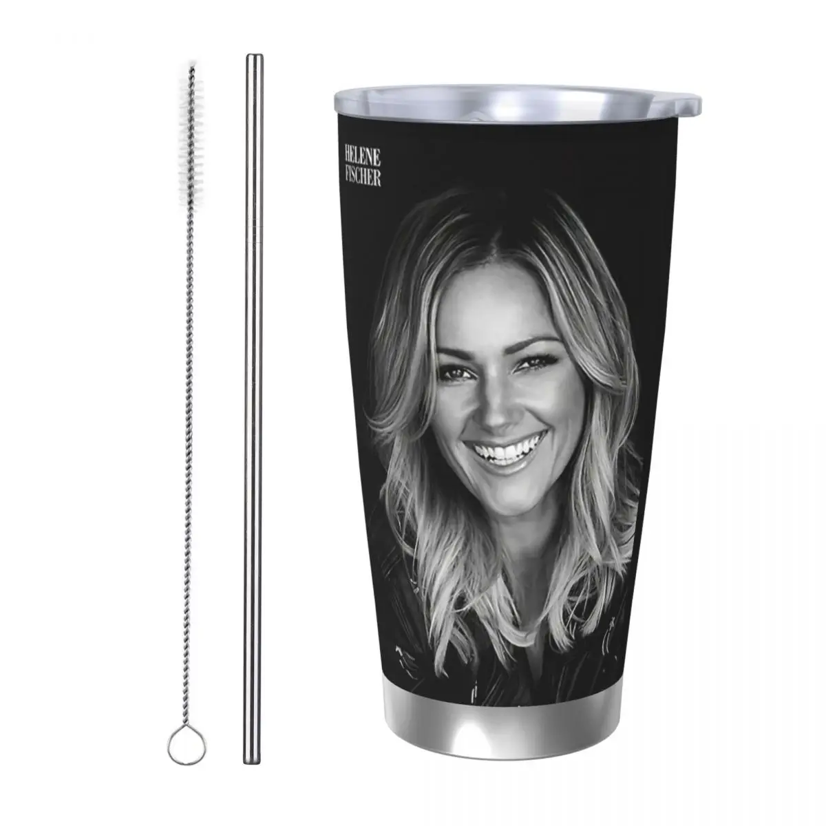 

Helene Fische Stainless Steel Tumbler Vacuum Insulated Mug Thermal Cold Cup Straws With Lid 20oz