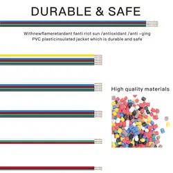 2pin 3pin 4pin 5pin 6pin 1 5 10 100M high temperature resistant wire 22AWG flexible wiring silicone extension wire soft copper