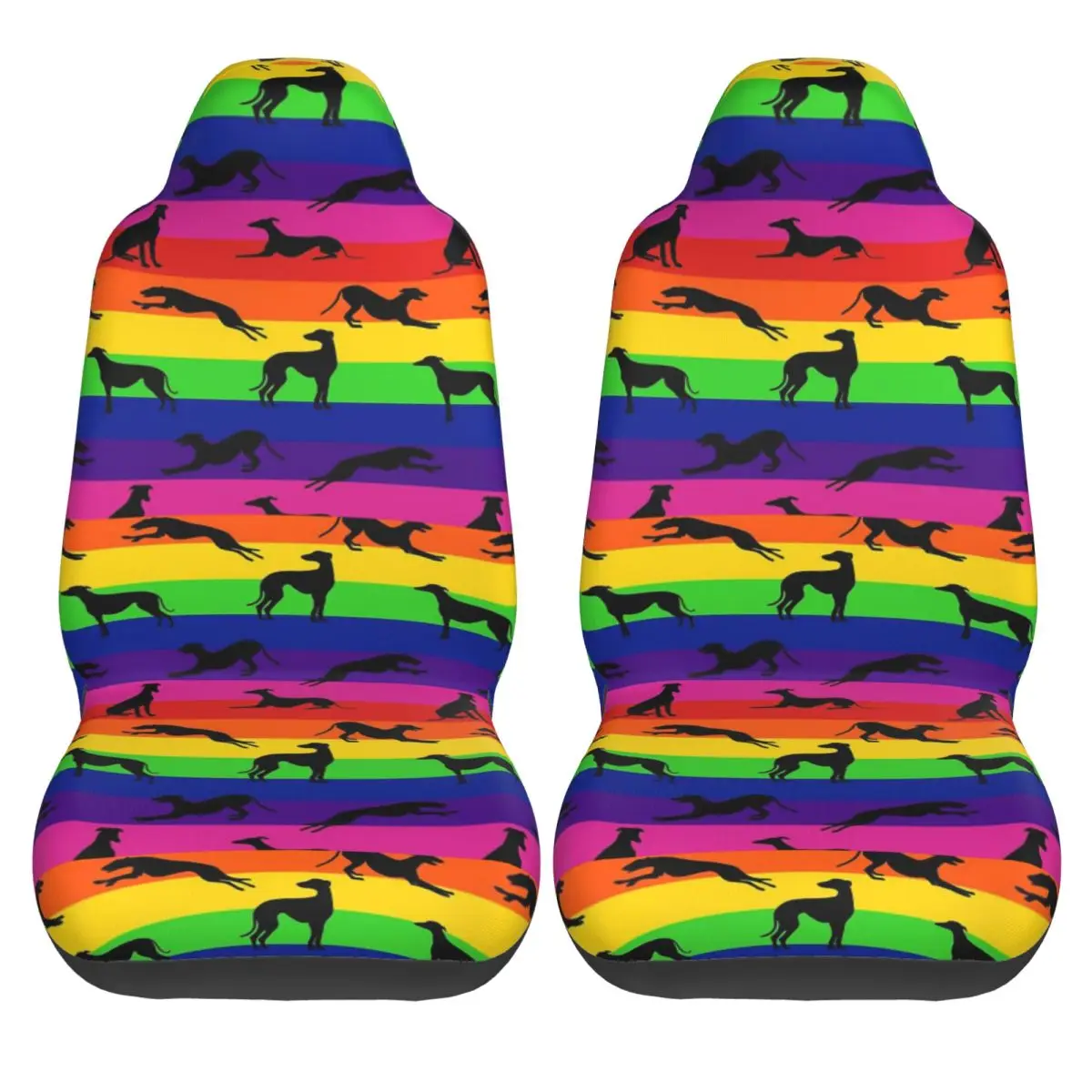 Greyhound Silhouettes Universal Car Seat Cover Four Seasons Suitable For All Kinds Models Whippet Dog Seat Covers Fabric Fishing