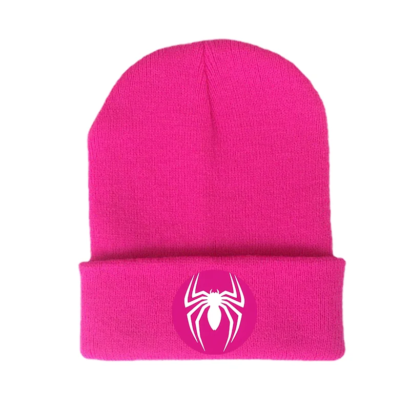 Gorros de punto para niños de Spidermans, gorros de Marvels, gorros con estampado de personajes de película, gorros cálidos y cómodos para invierno, regalos de fiesta