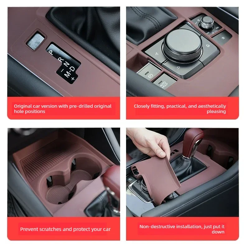 

Full Wrap Silicone Gear Shift Panel Interior Modification Parts Interior Protective Pad Accessories For Mazda 3/Axela 2020-2026
