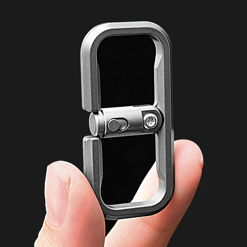 24-Hour Delivery Titanium Alloy Press Lock Position Keychain Quick Release Car Keychain Cowhide Pendant EDC Gadget Gift For Men